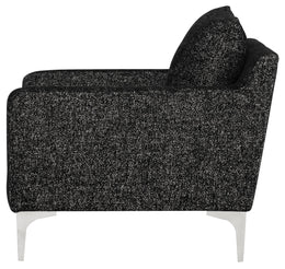 Anders Lounge Chair - Salt & Pepper with Brushed Stainless Legs