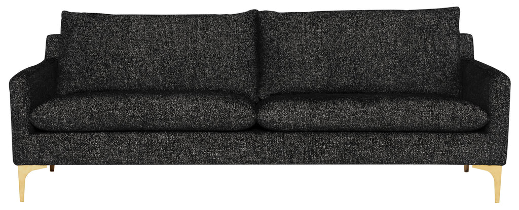 Anders Sofa - Salt & Pepper with Brushed Gold Legs