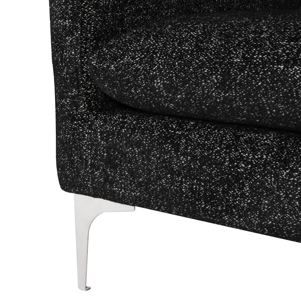 Anders Sofa - Salt & Pepper with Brushed Stainless Legs
