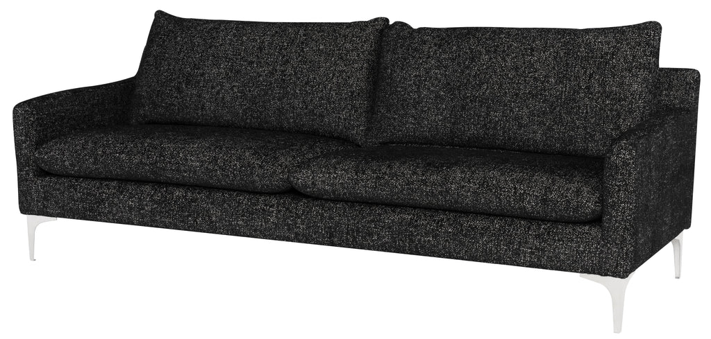 Anders Sofa - Salt & Pepper with Brushed Stainless Legs