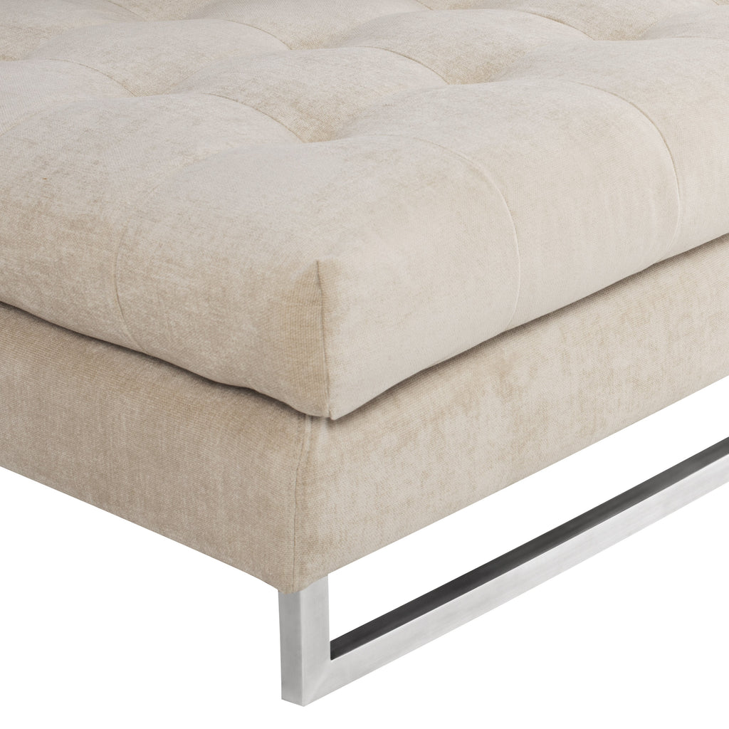 Janis Sectional Sofa - Almond with Brushed Stainless Legs, Right