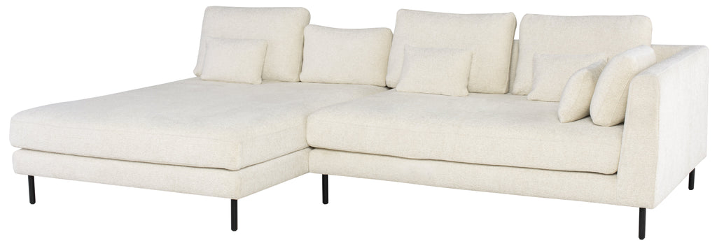 Gigi Modular Sofa - Coconut with Matte Black Legs, Right