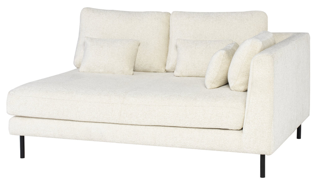 Gigi Modular Sofa - Coconut with Matte Black Legs, Right