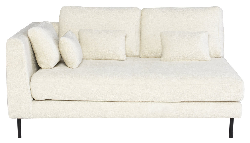 Gigi Modular Sofa - Coconut with Matte Black Legs, Left