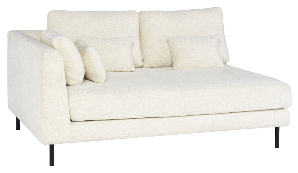 Gigi Modular Sofa - Coconut with Matte Black Legs, Left