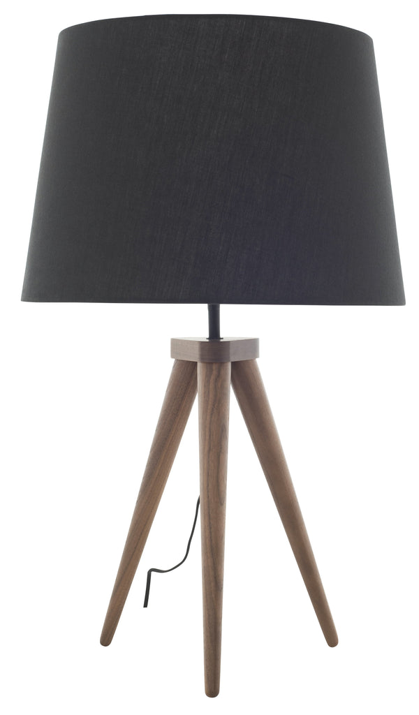 Triad Table Lighting - Black with Walnut Stained Ash Body