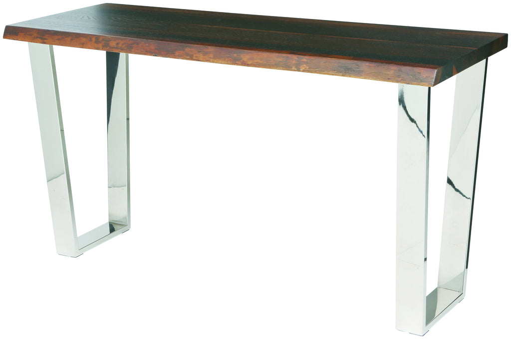 Versailles Console Table - Seared with Polished Stainless Legs