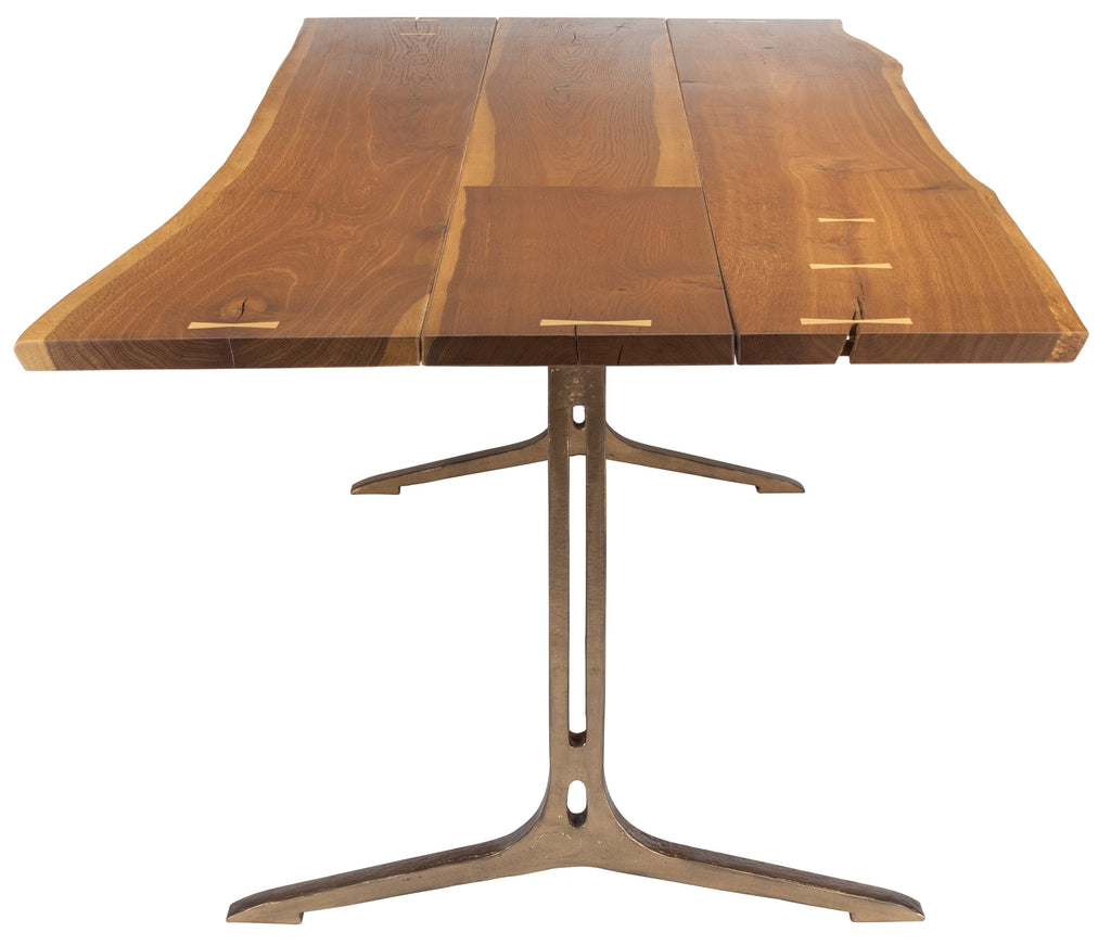 Samara Dining Table - Smoked with Bronze Cast Iron Legs