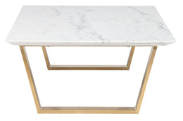 Catrine Coffee Table - White with Brushed Gold Legs