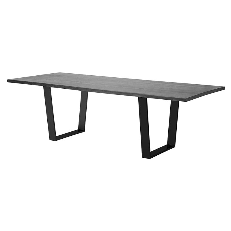 Versailles Dining Table - Oxidized Grey with Black Steel Legs