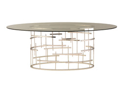 Oval Tiffany Dining Table - Silver