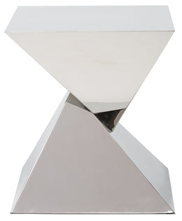 Giza Steel Side Table - Silver with Polished Stainless Base