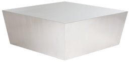 Cube Coffee Table - Silver, Brushed Stainless Top