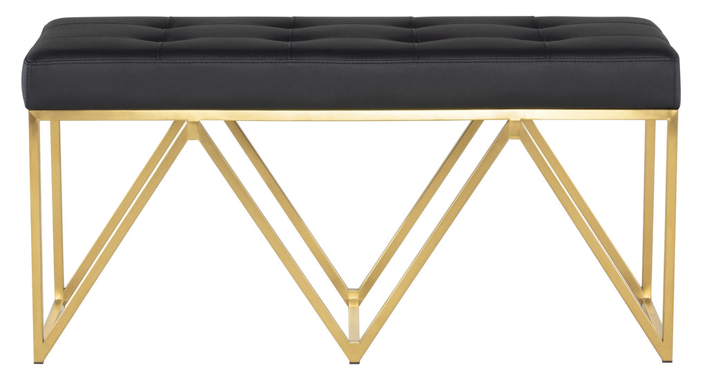 Celia Occasional Bench - Black with Brushed Gold Base