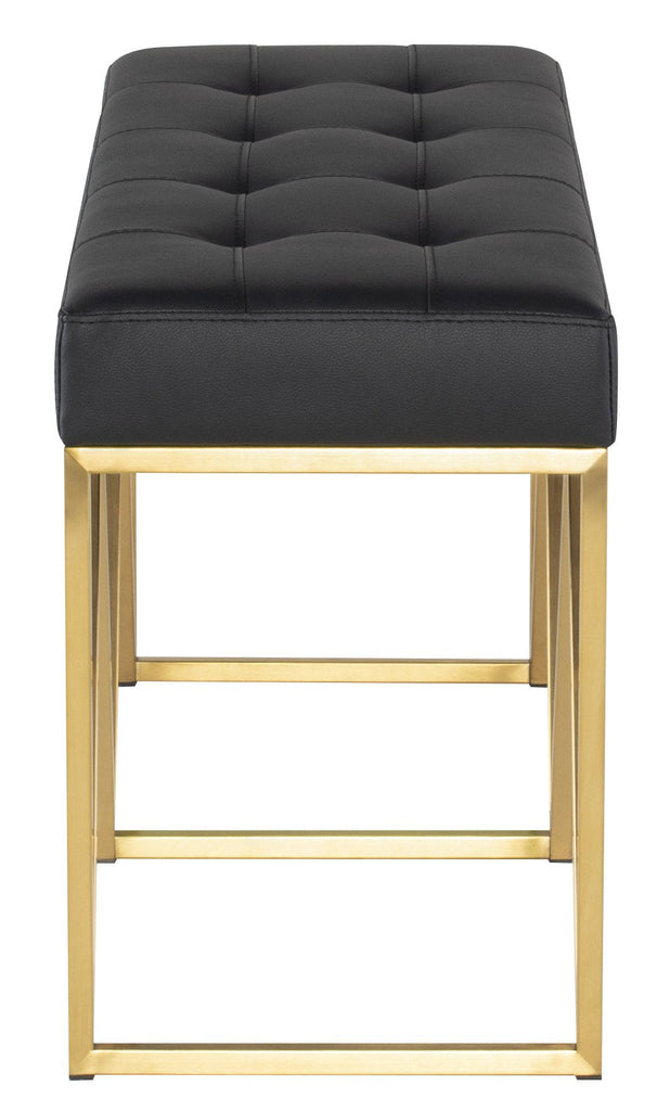 Celia Occasional Bench - Black with Brushed Gold Base