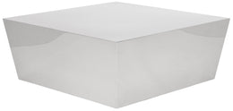 Cube Coffee Table - Silver, Polished Stainless Top