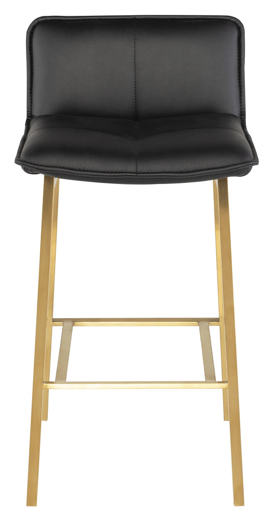 Sabrina Counter Stool - Black with Brushed Gold Frame