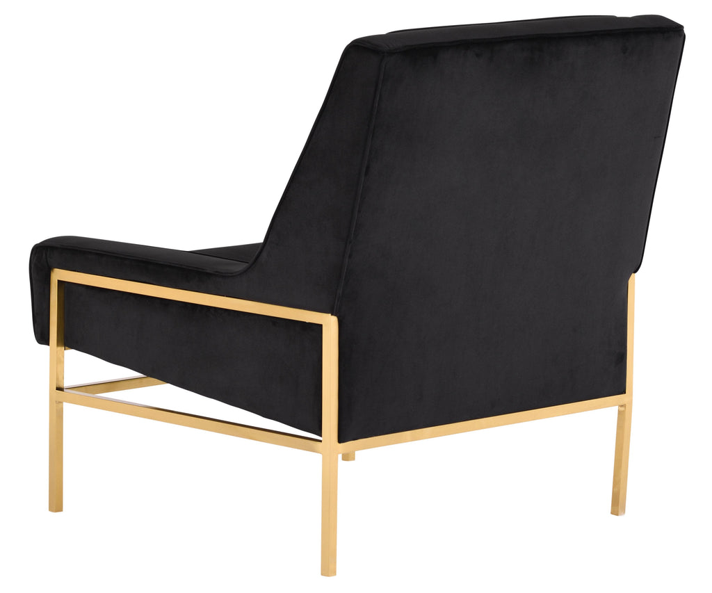 Theodore Occasional Chair - Black with Brushed Gold Frame