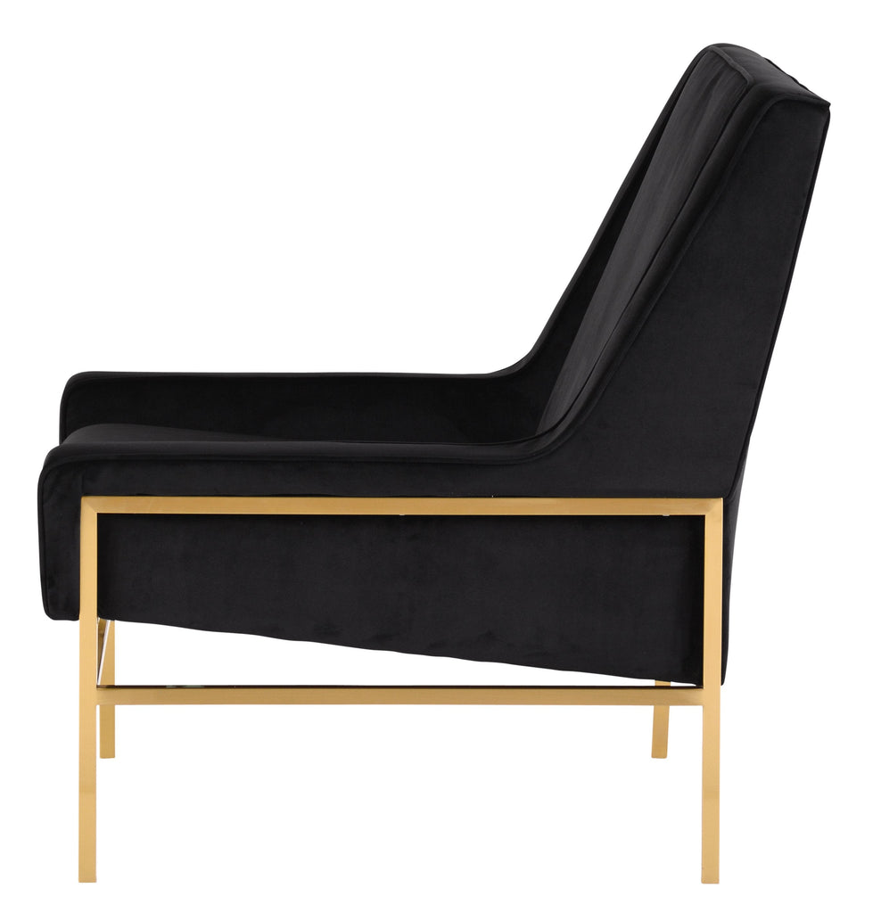 Theodore Occasional Chair - Black with Brushed Gold Frame