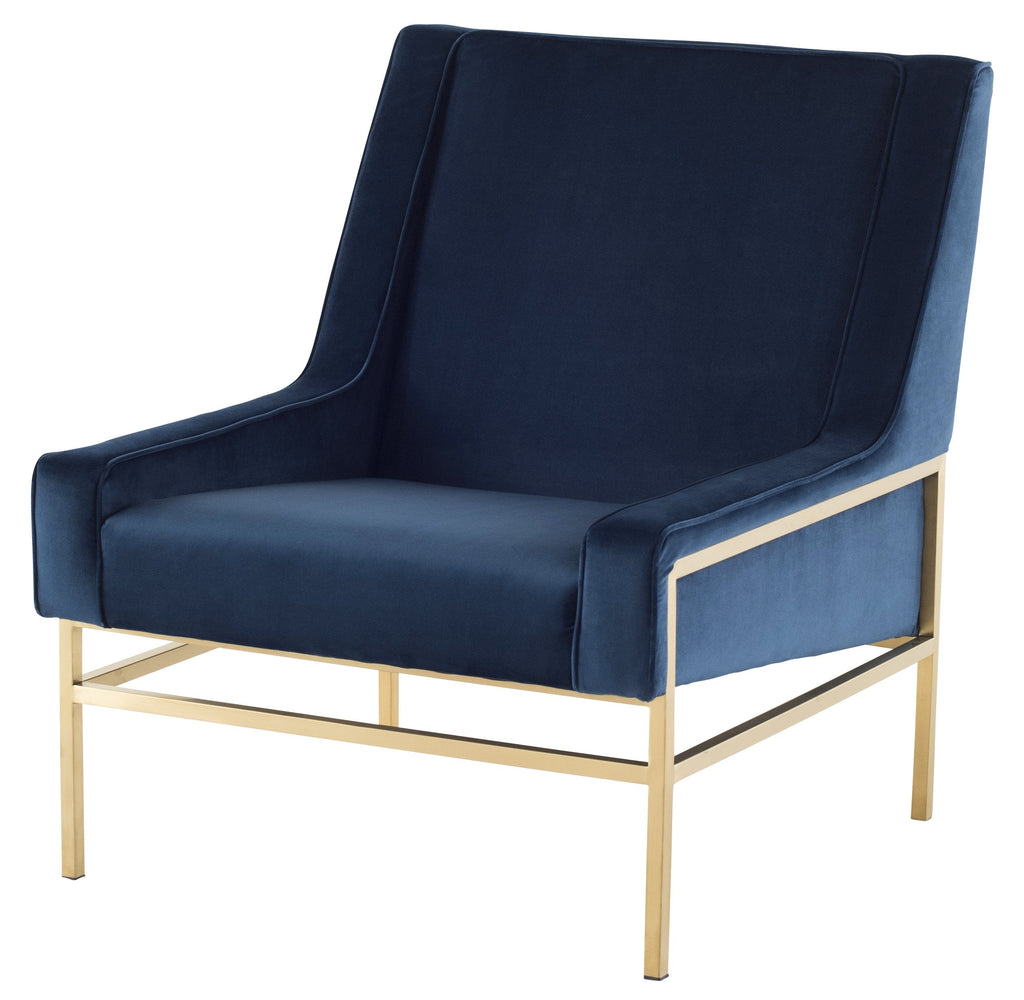 Theodore Occasional Chair - Peacock with Brushed Gold Frame