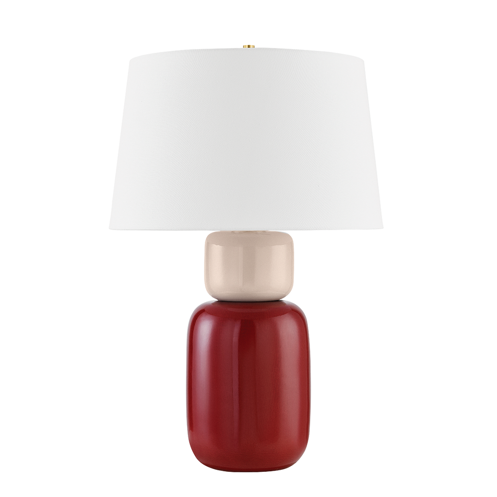 Batya Table Lamp - Aged Brass, Ceramic Bordeaux Blush