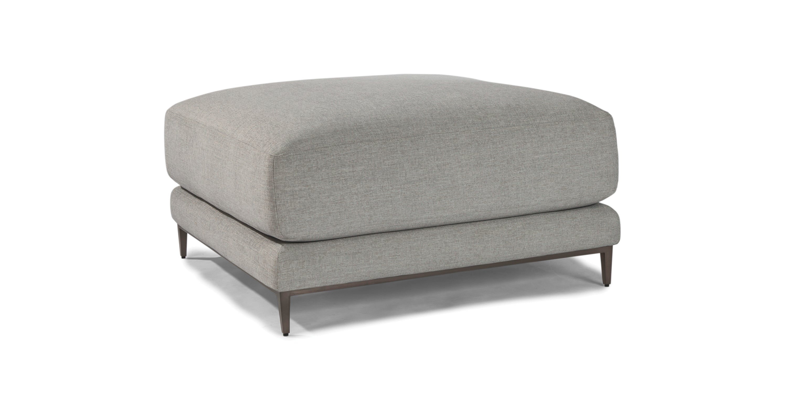 Hangover Ottoman In Fabric With Dark Bronze Legs