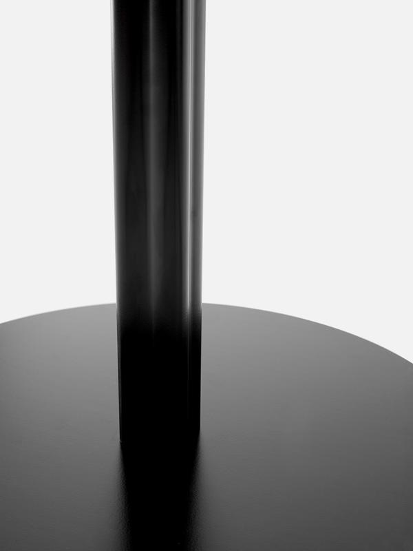 Harbour Column Bar Table, 24x28 in, Charcoal Linoleum with Black Base