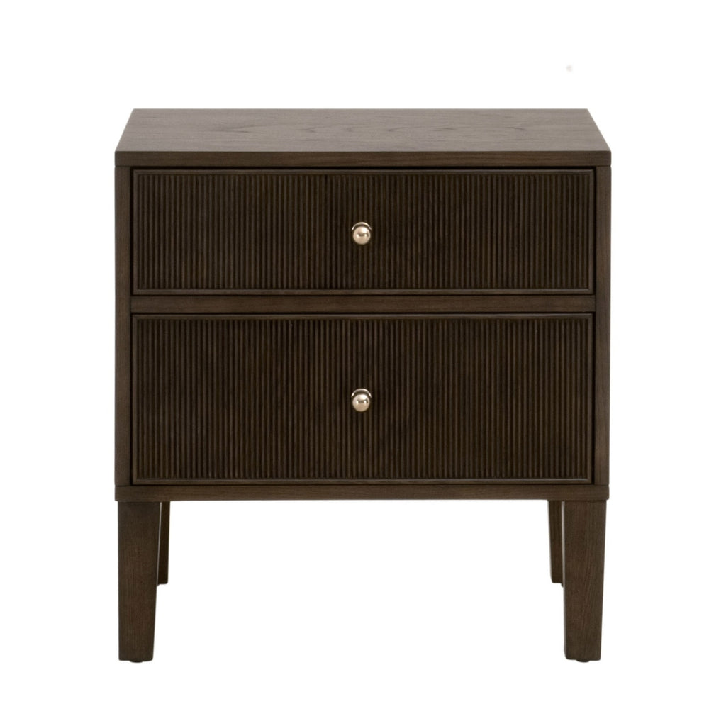 Highland 2-Drawer Nightstand, Dutch Brown Oak