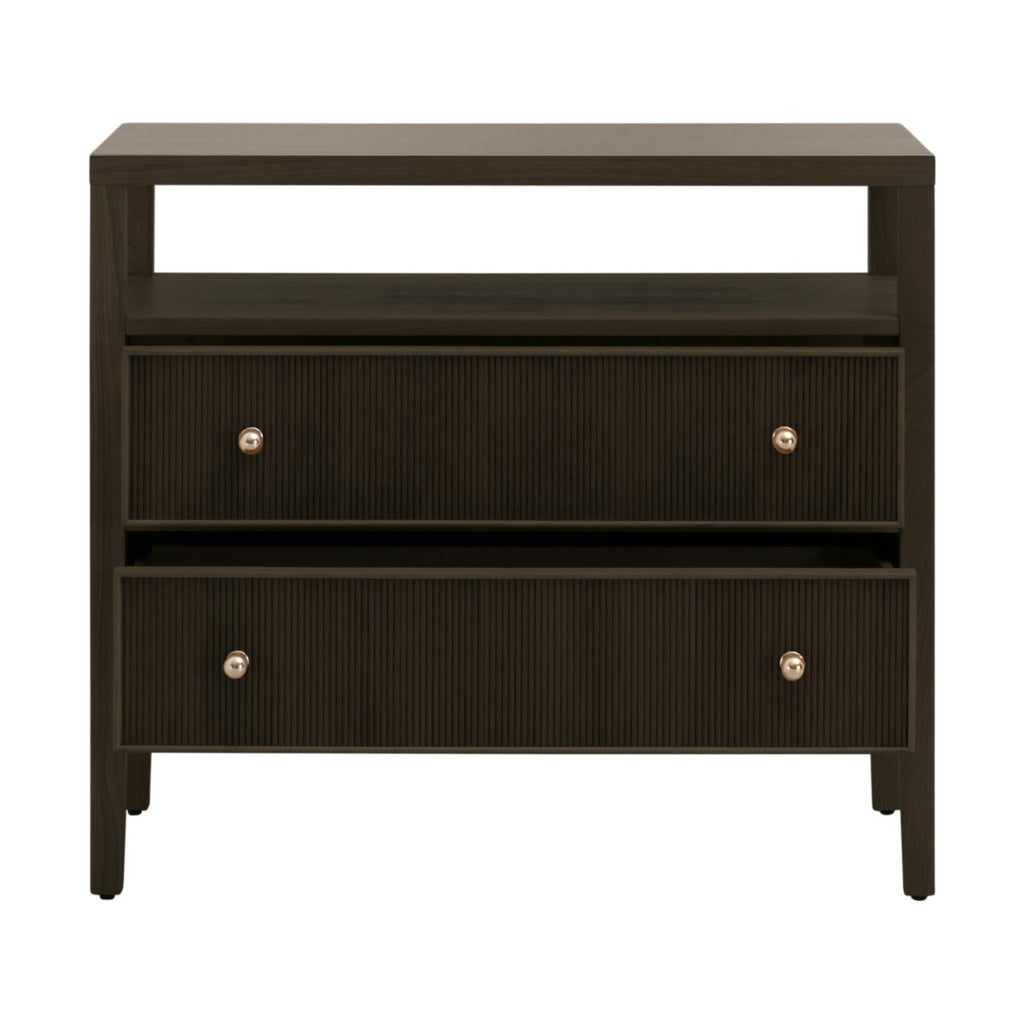 Highland Open Shelf 2-Drawer Nightstand