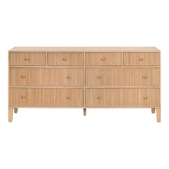 Highland 8-Drawer Double Dresser, Natural Oak
