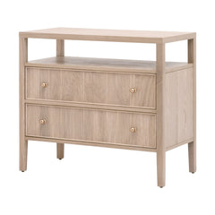 Highland Open Shelf 2-Drawer Nightstand, Natural Oak