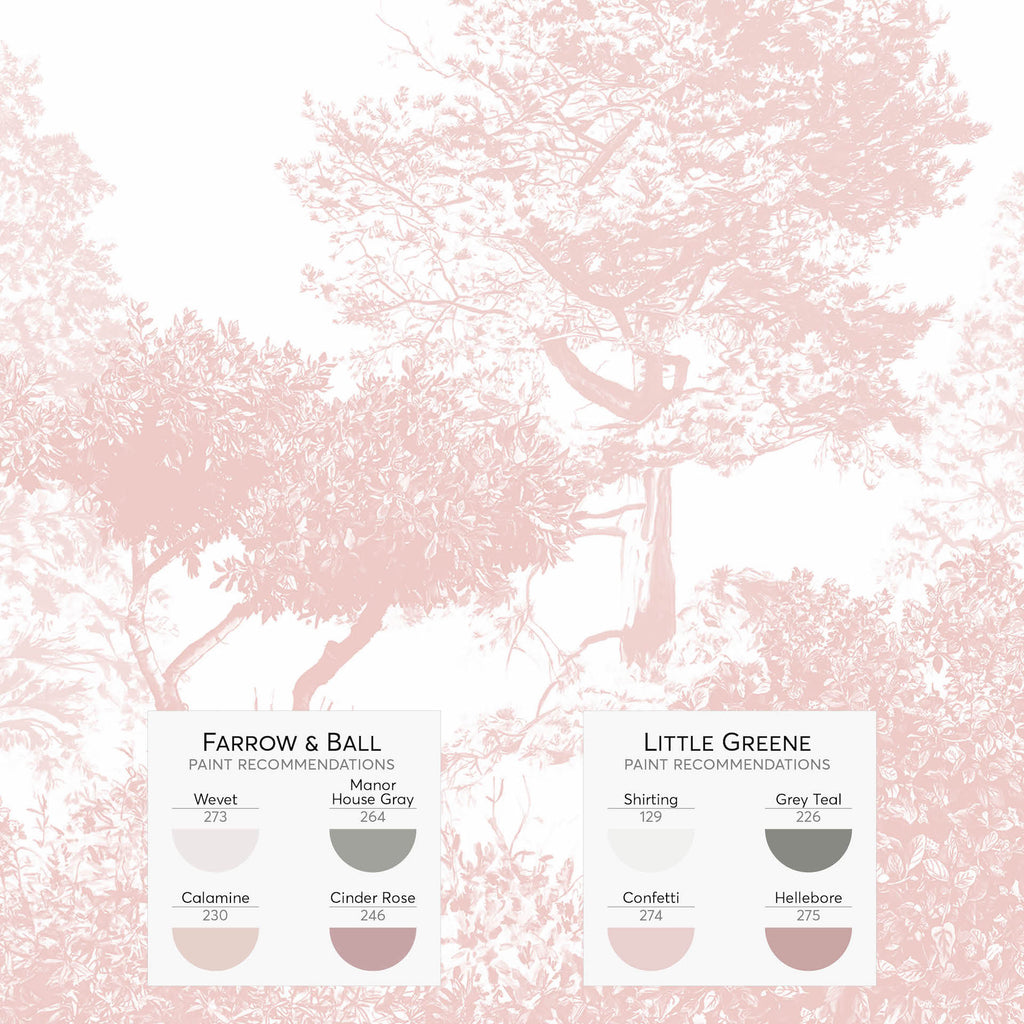 Classic Hua Trees Mural Wallpaper - Pink