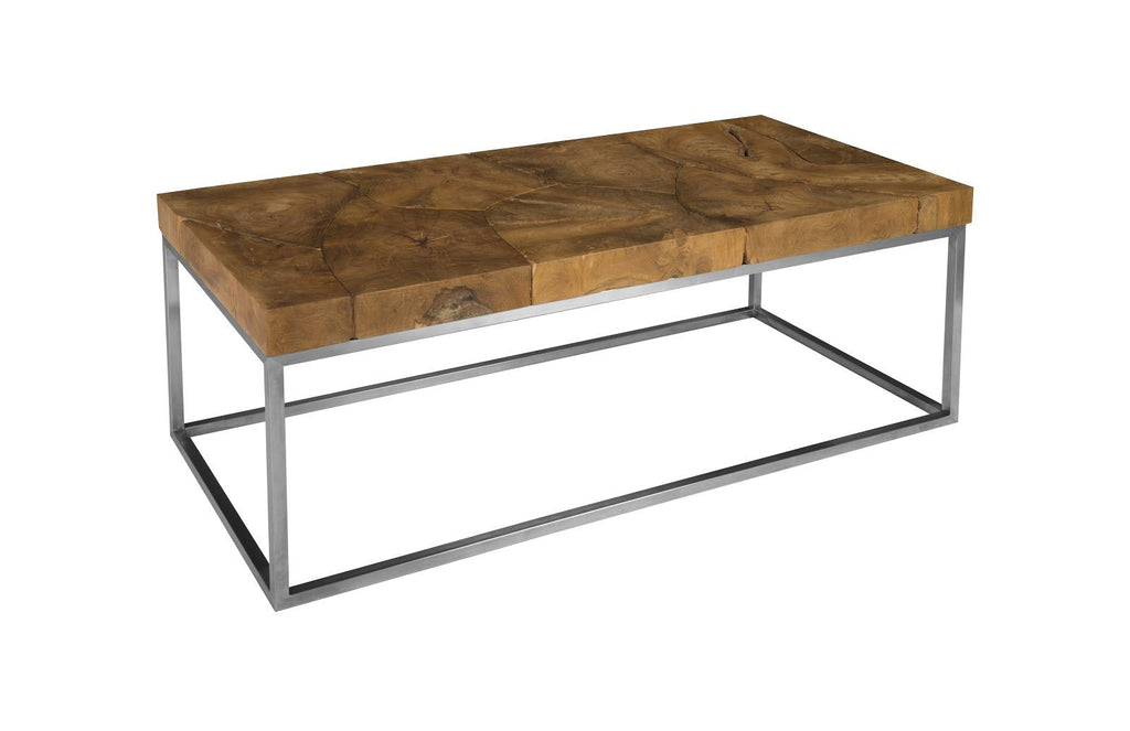 Teak Puzzle Coffee Table, 48x22"