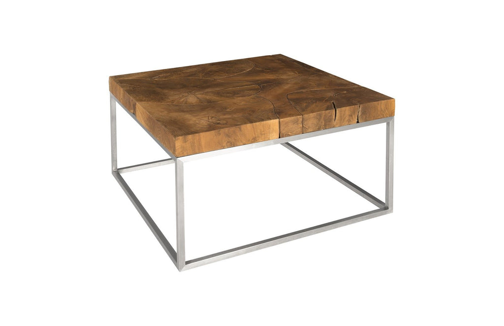 Teak Puzzle Coffee Table, 32x32"