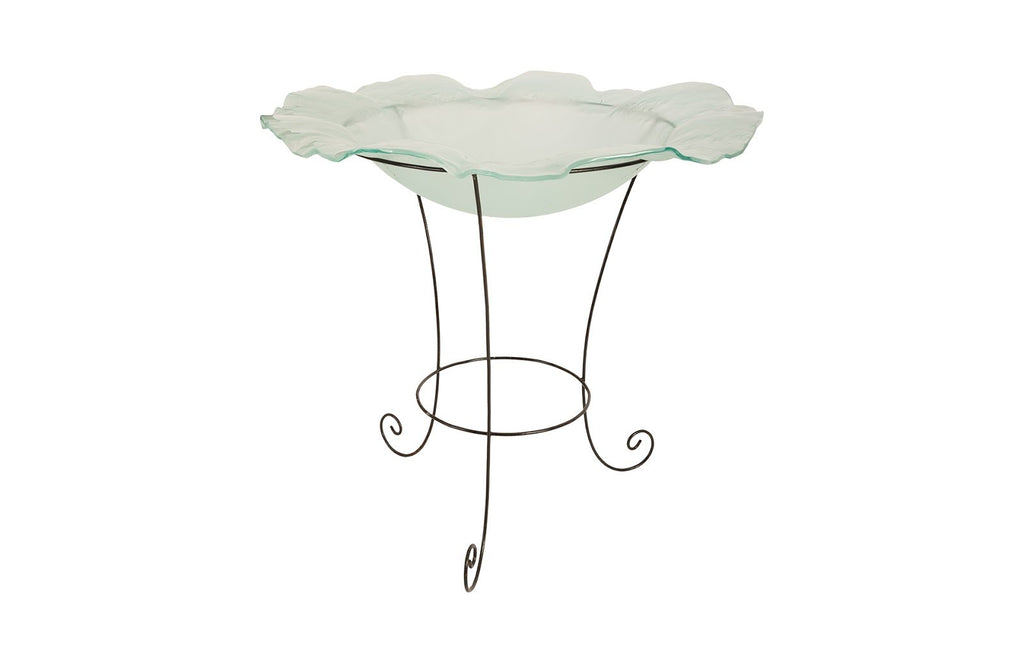 Frosted Glass Bowl on Stand, LG, 44x44x42"