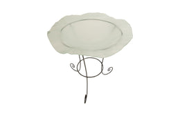 Frosted Glass Bowl on Stand, MD, 31x31x33"