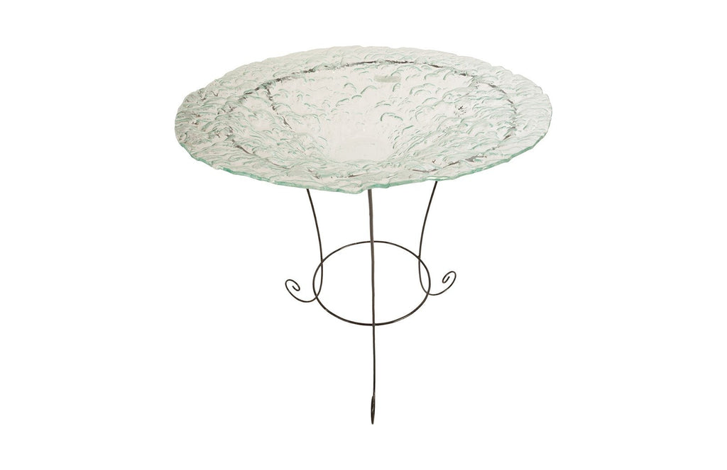 Frosted Glass Bowl on Stand, LG, 38x38x41"