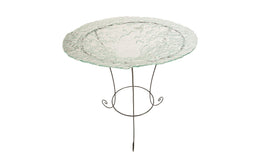 Frosted Glass Bowl on Stand, LG, 38x38x41"