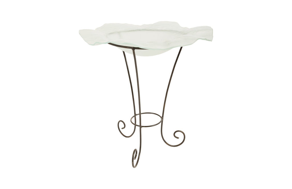 Frosted Glass Bowl on Stand, SM