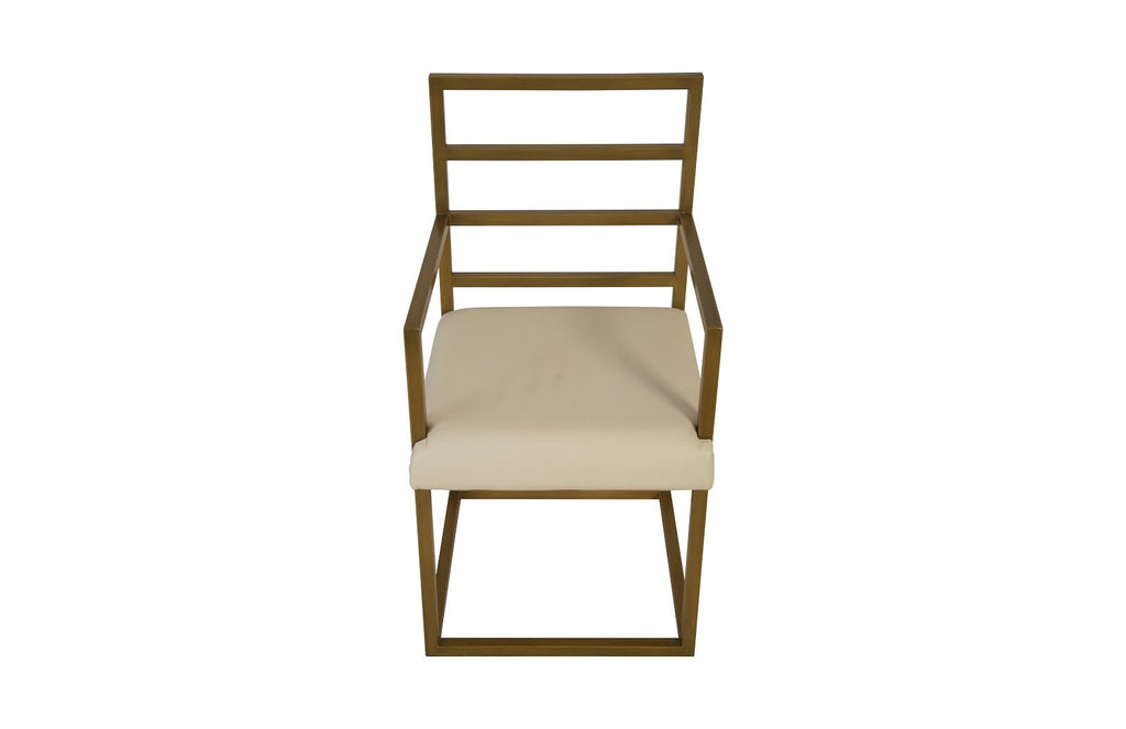 Ladder Dining Chair, Natural/Brass Finish