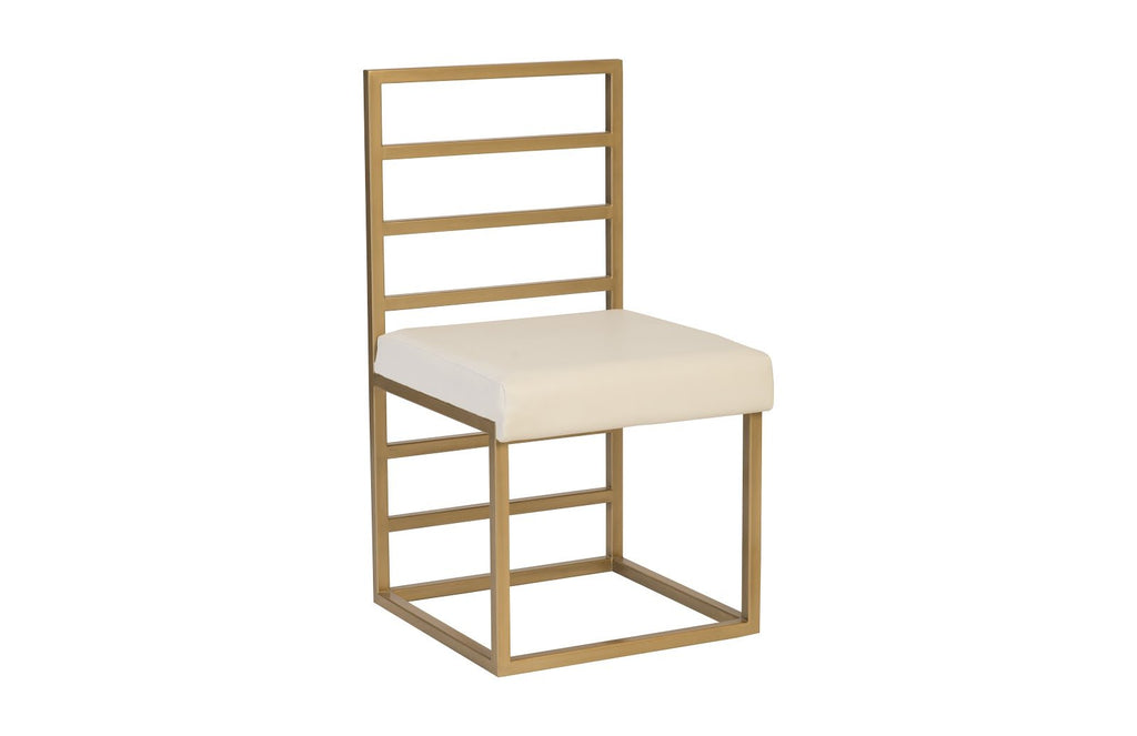 Ladder Dining Chair, Natural/Brass Finish