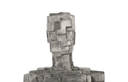 Puzzle Man Sculpture, Black/Silver, Aluminum