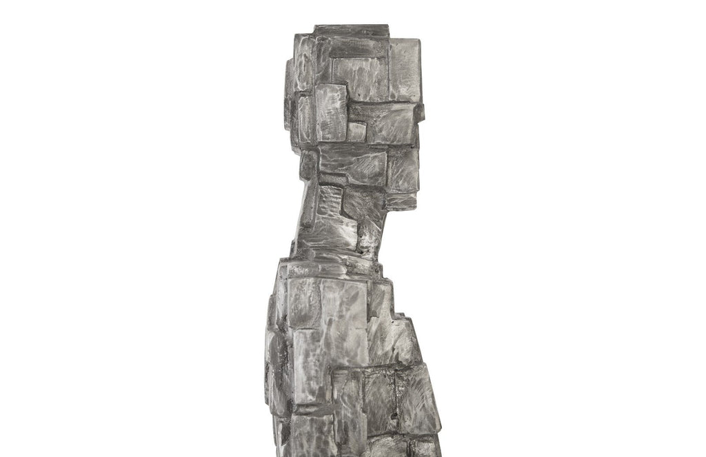 Puzzle Man Sculpture, Black/Silver, Aluminum