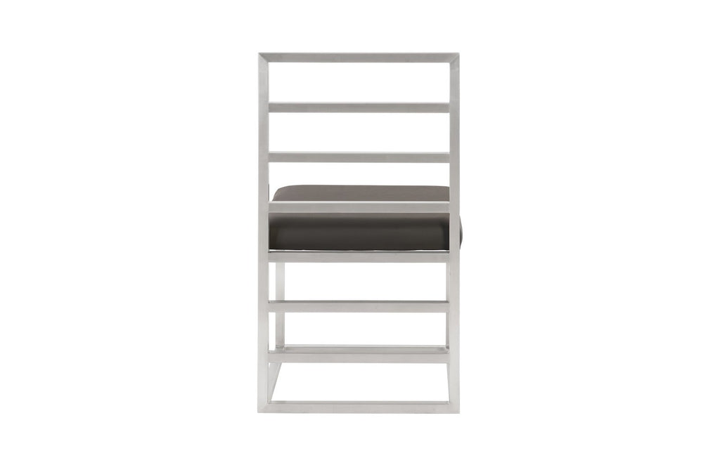 Ladder Dining Chair , Gray/Silver Finish