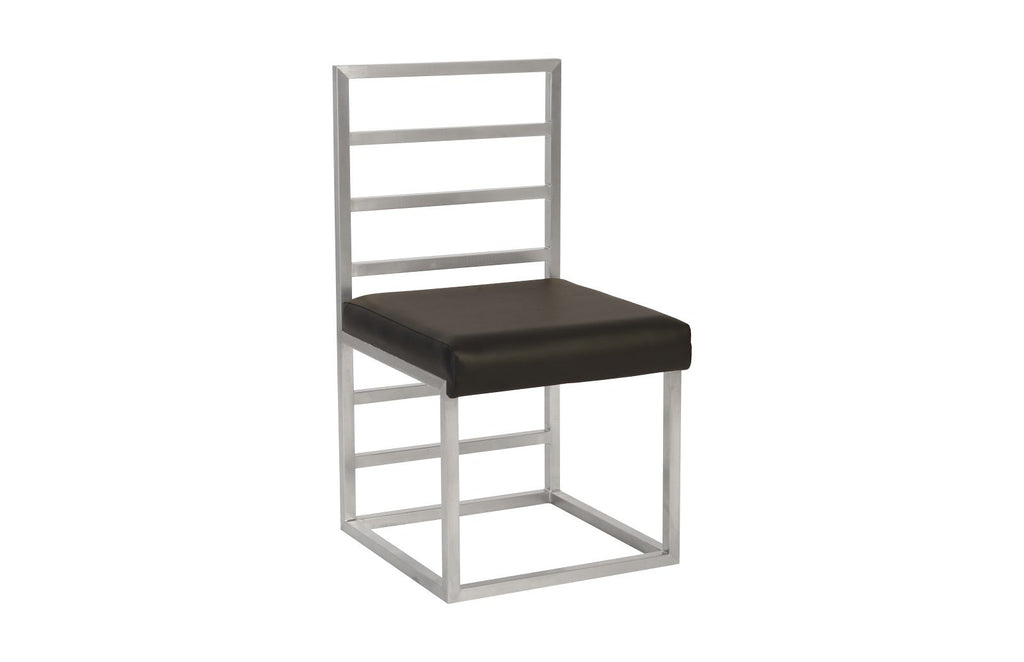 Ladder Dining Chair , Gray/Silver Finish