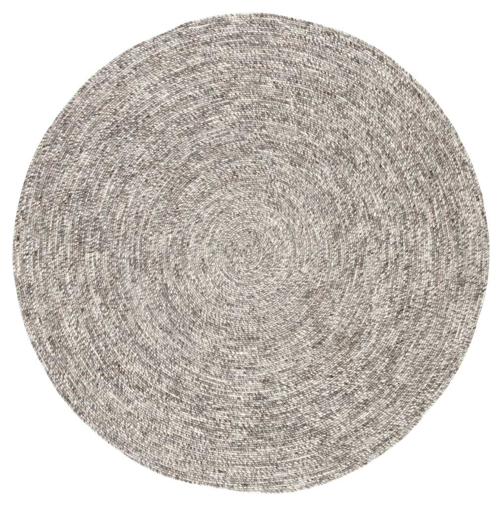 Jaipur Living Tenby Natural Solid Gray/ White Round Area Rug