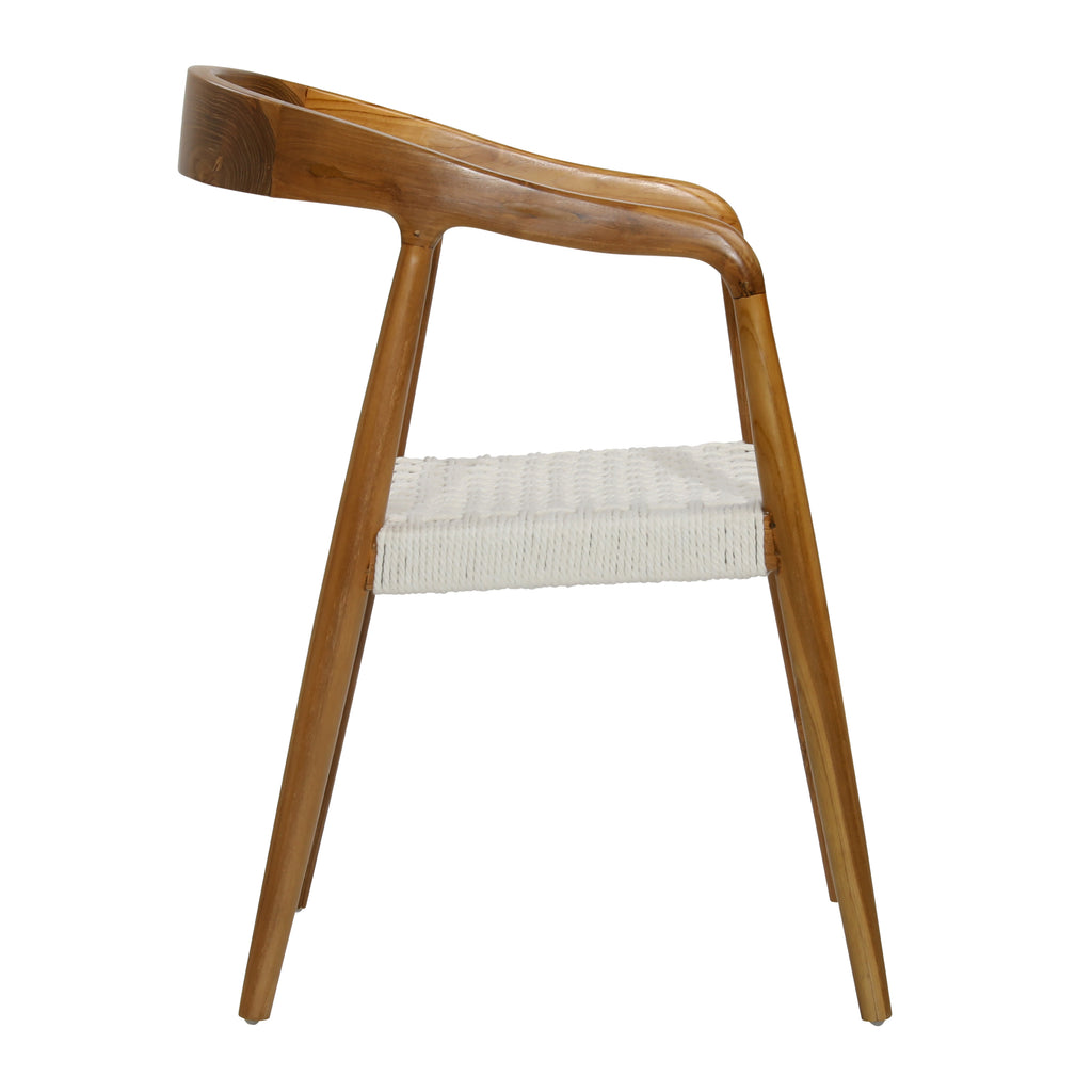 Estefania Dining Chair Teak Wood and Cotton Rope - Natural and Off White