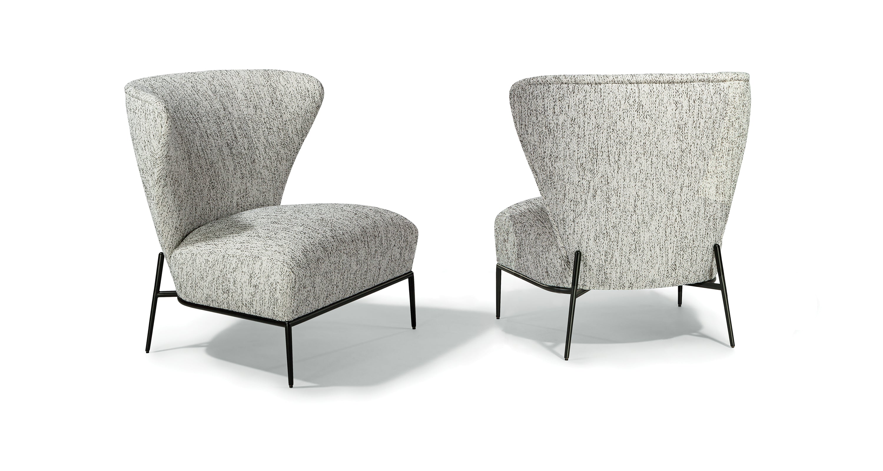 I'm A Fan Too Lounge Chair In Black & White Fabric With Black Powder Coated Legs
