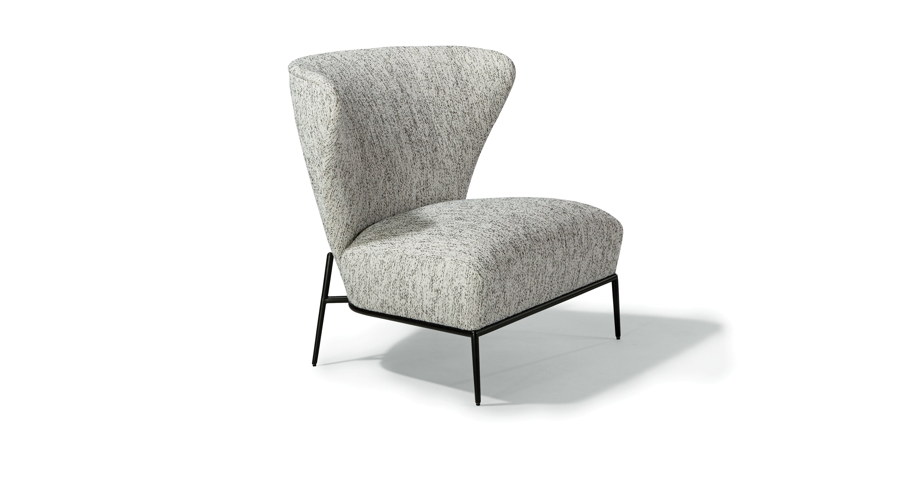 I'm A Fan Too Lounge Chair In Black & White Fabric With Black Powder Coated Legs