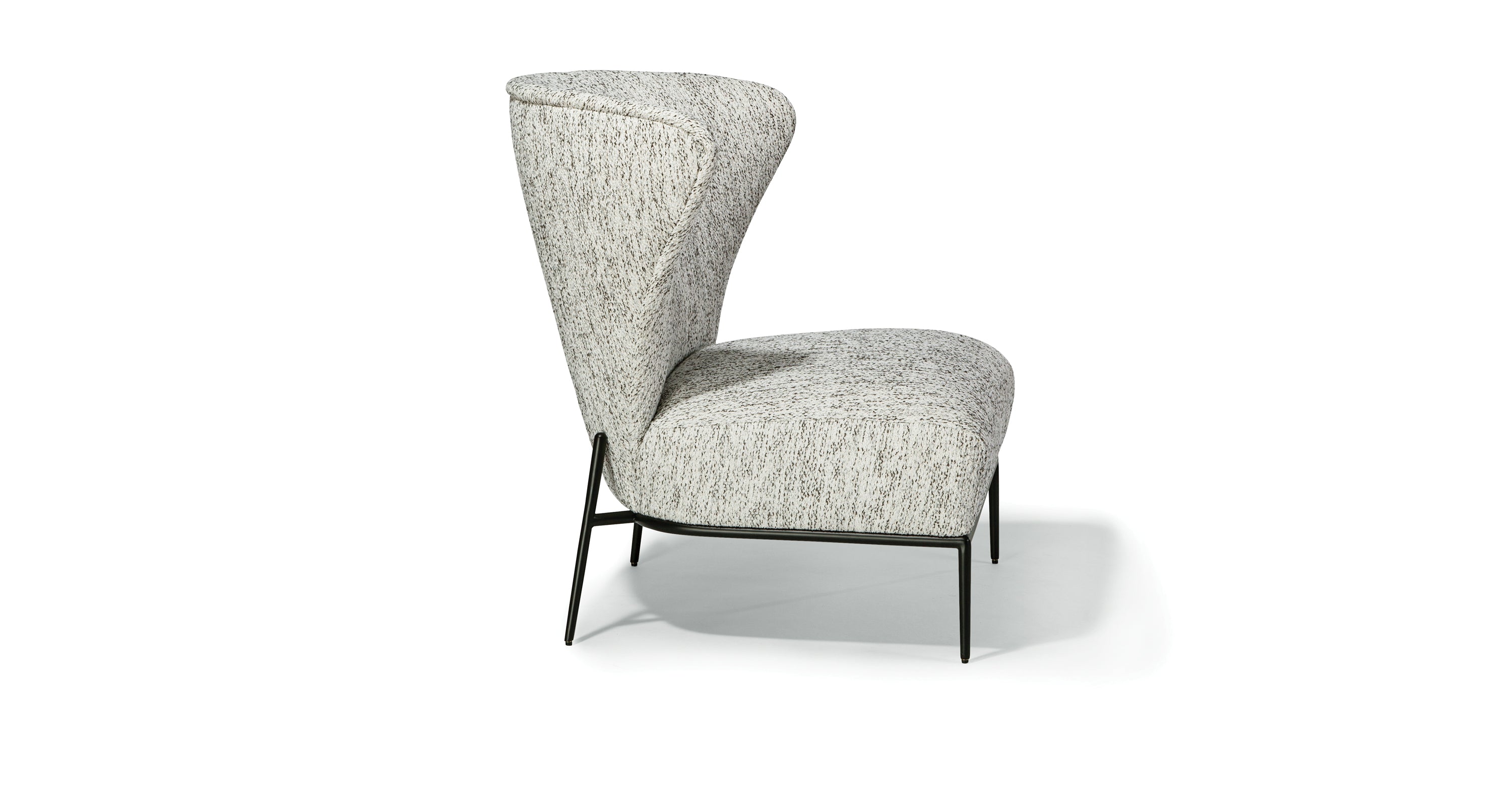 I'm A Fan Too Lounge Chair In Black & White Fabric With Black Powder Coated Legs
